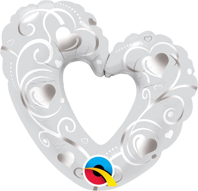 Μπαλ. Φοιλ 14 Hearts & Filigree White