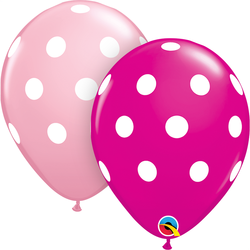 Μπαλόνια 11 Big Polka Dots Pink & Berry /25 τεμ