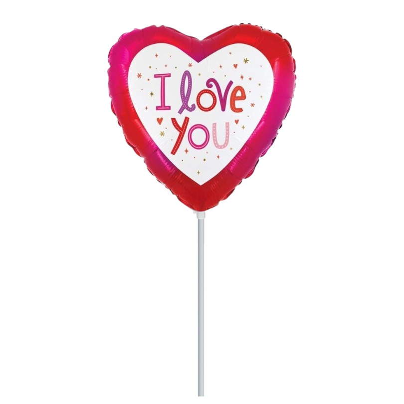 10” Mini Shape Μπαλόνι Καρδιά λευκό πλαίσιο I Love you
