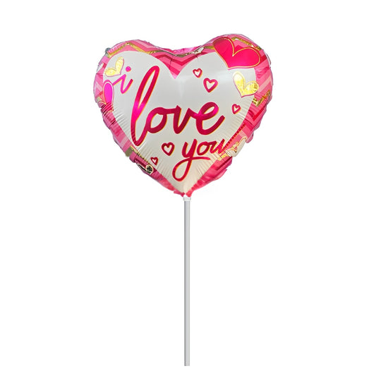 10” Mini Shape Μπαλόνι Καρδιά ροζ I Love you