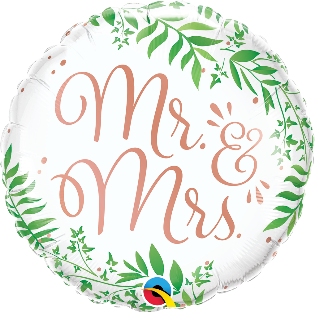 Μπαλόνι Φοιλ 18 Mr. & Mrs. Elegant Greenery / 45 εκ