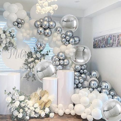 10" Ασημί Μπαλόνι Στρογγυλό Orbz