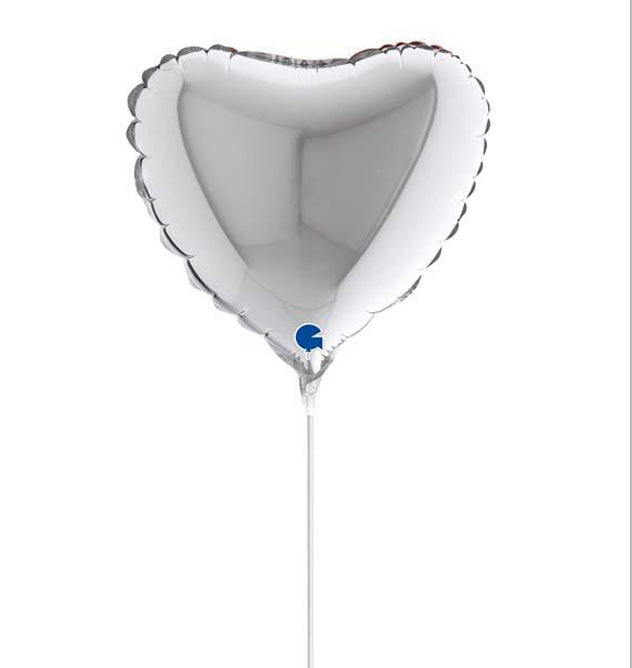 10" Mini Shape μπαλόνι Ασημί Καρδιά
