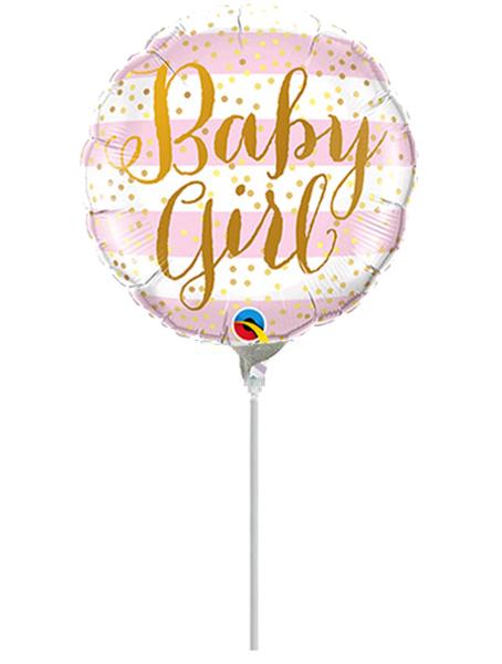 10" Mini Shape μπαλόνι Baby Girl stripes