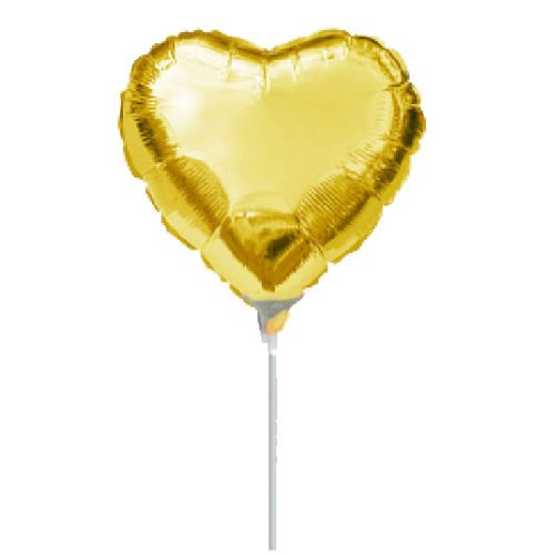 10" Mini Shape μπαλόνι Χρυσή Καρδιά (με βαλβίδα)