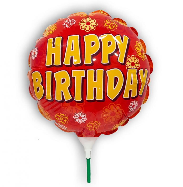 10" Mini Shape Μπαλόνι Happy Birthday κόκκινο