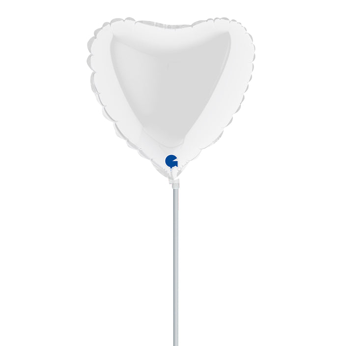 10" Mini Shape μπαλόνι Λευκή Καρδιά