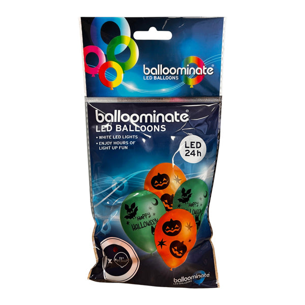 11'' Λάτεξ Μπαλόνια LED Γάτες και Νυχτερίδες (4 τεμ)