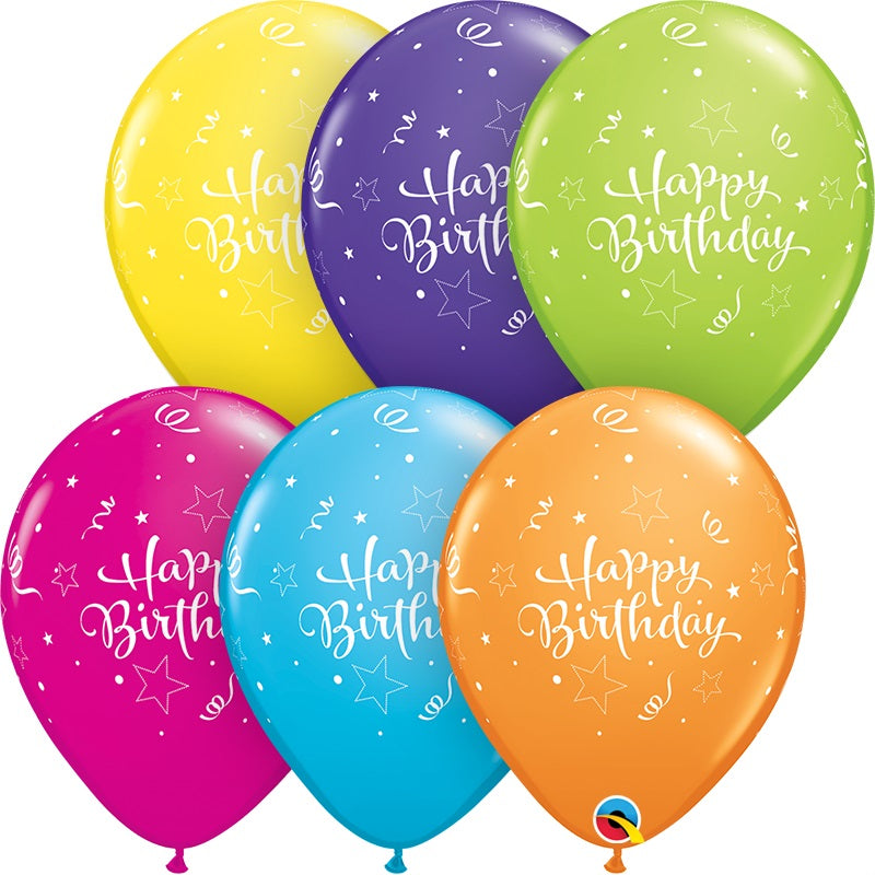 Μπαλόνια 11 Birthday Shinning Star Trop. Assort. /25 τεμ