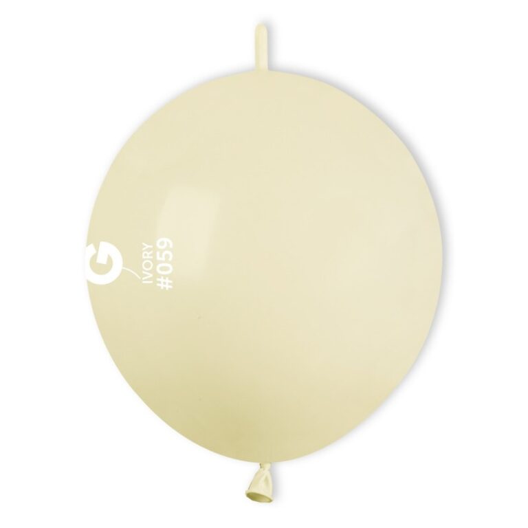 12″ Ιβουάρ μπαλόνι Link-O-Loons με ουρίτσα (100 τεμ)