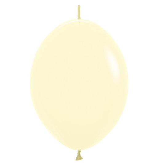 12″ Κίτρινο παστέλ μπαλόνι Link-O-Loons με ουρίτσα (100 τεμ)