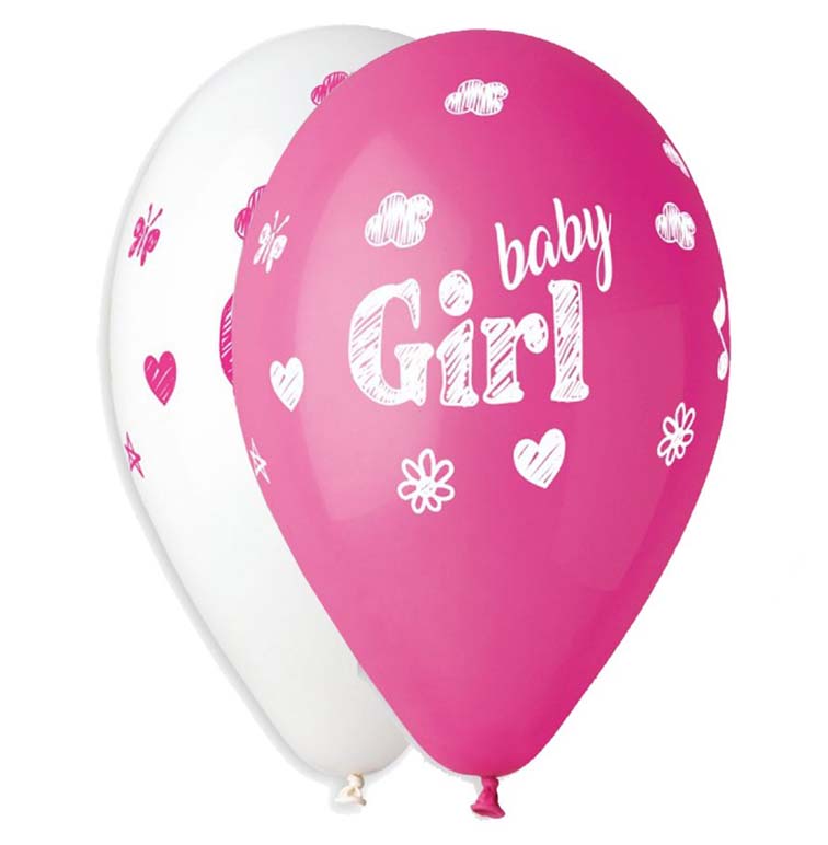 12" Μπαλόνι Baby Girl σκίτσο (25 τεμ)