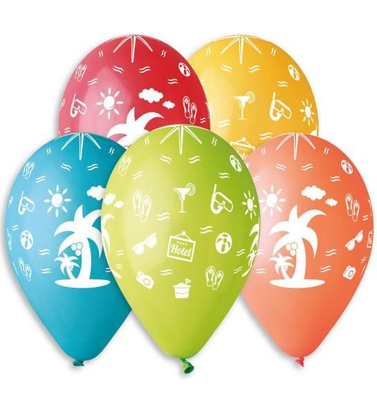 12" Μπαλόνι τυπωμένο Διακοπές (25 τεμ)