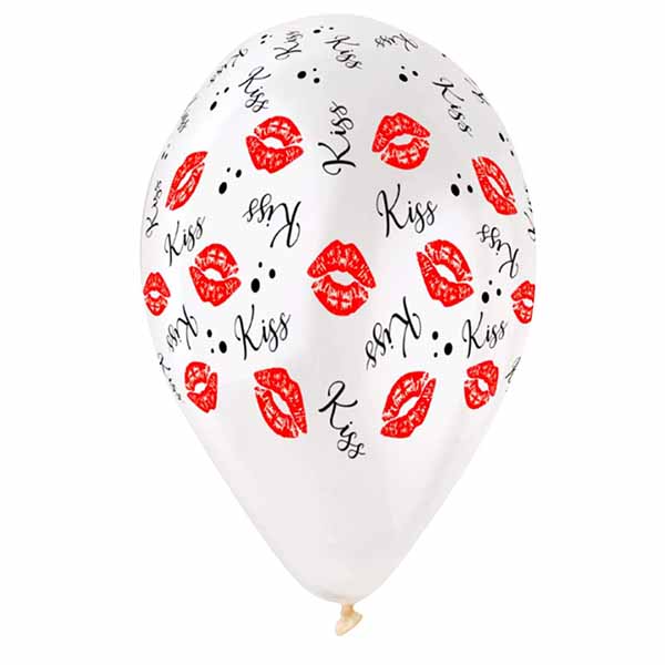 12" Μπαλόνι τυπωμένο διάφανο Kiss (25 τεμ)