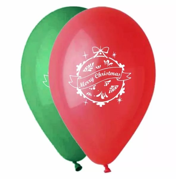 12" Μπαλόνι τυπωμένο Merry Christmas (25 τεμ)