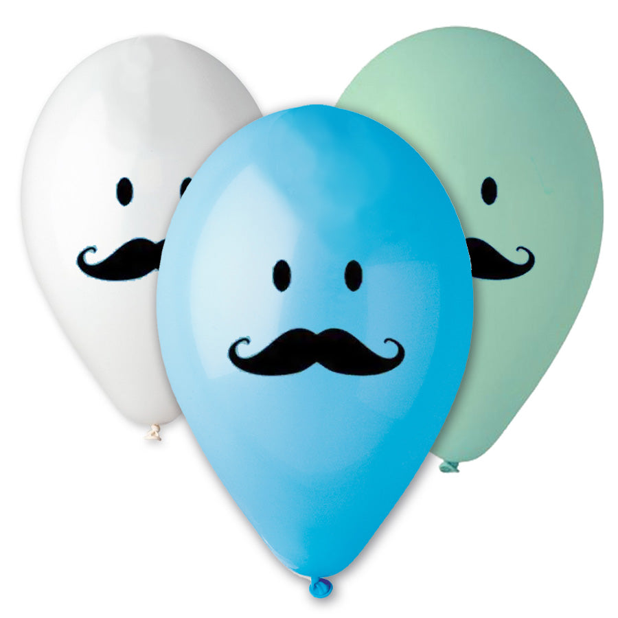 12" Μπαλόνι τυπωμένο Μουστάκι (25 τεμ)