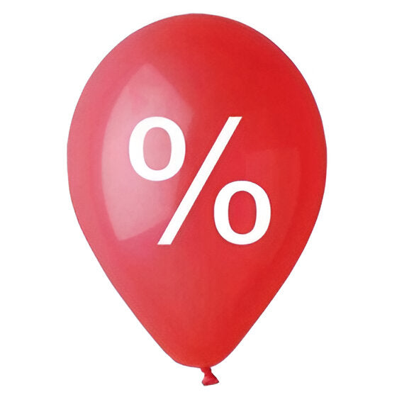 12" Μπαλόνι τυπωμένο Σύμβολο Έκπτωσης (25 τεμ)