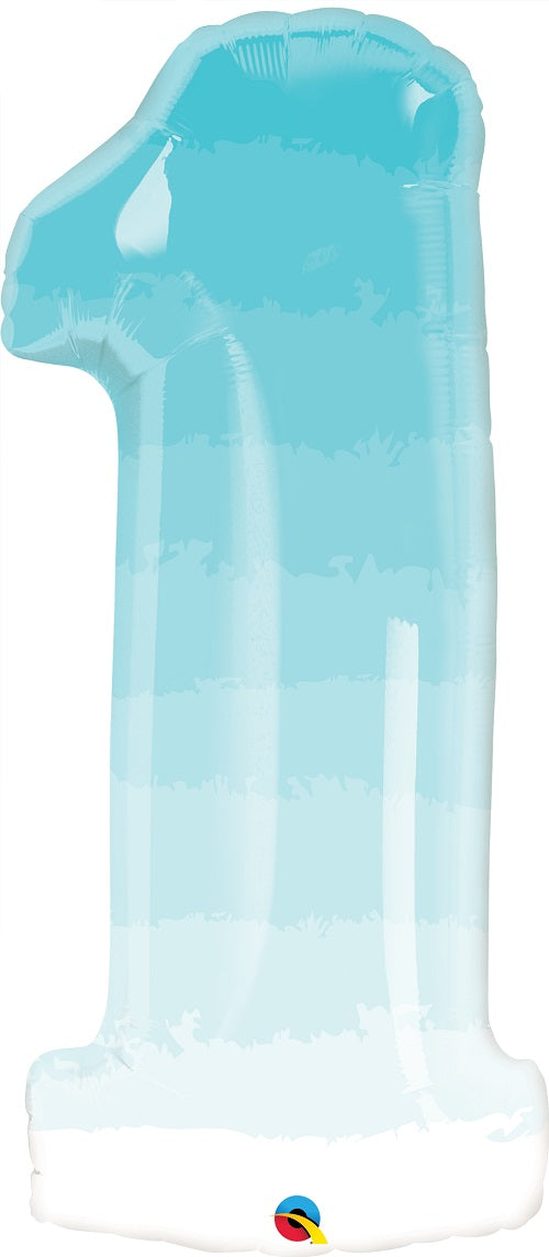 Μπαλόνι Φοιλ 34 Νούμερο 1 Blue Ombre / 86 εκ