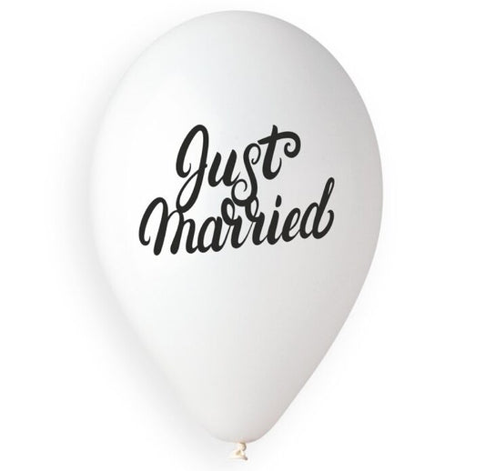13" Μπαλόνι άσπρο Just Married (25 τεμ)