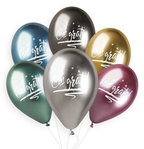 13" Μπαλόνι Congrats Shiny Μεταλλικό (25 τεμ)