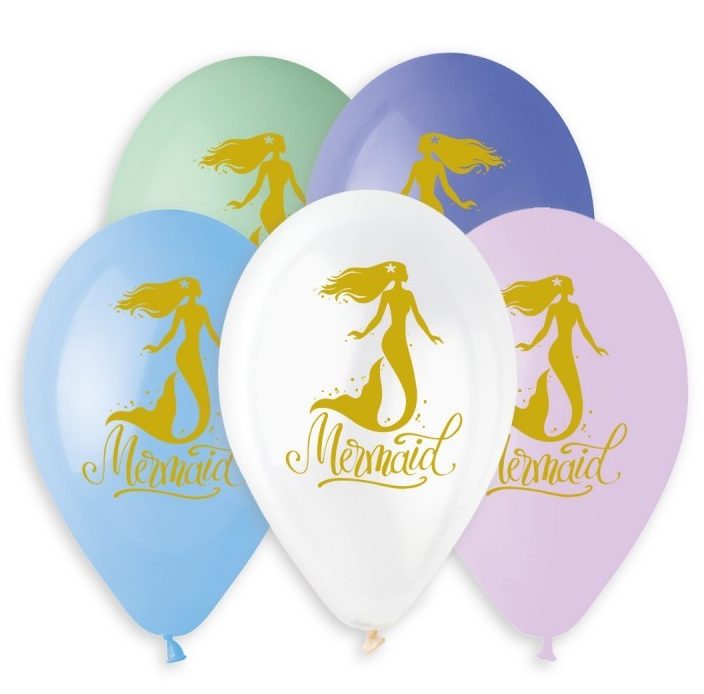 13" Μπαλόνι τυπωμένο χρυσή Γοργόνα (25 τεμ)