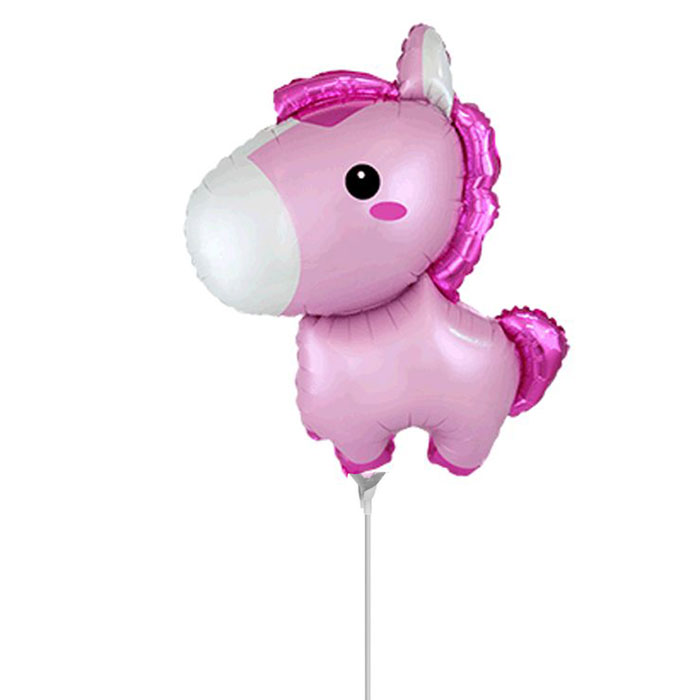 14'' Mini Shape Μπαλόνι Αλογάκι ροζ