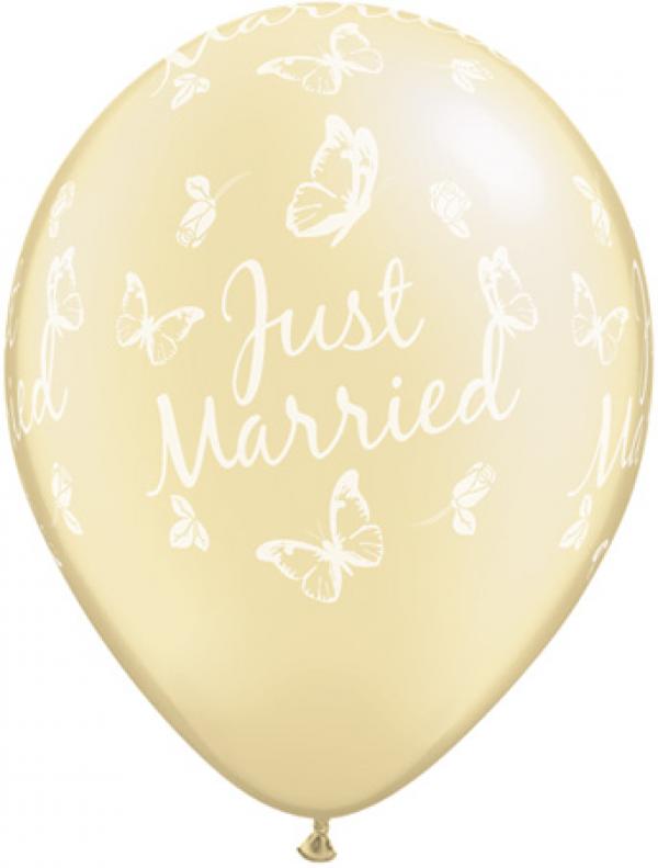 Μπαλόνια Λάτεξ 11 Just Married Butterflies - a- Round /25 τεμ