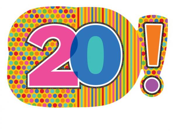 Φοιλ Μπαλόνι Σχήμα Birthday Dots Stripes Νούμερο 20