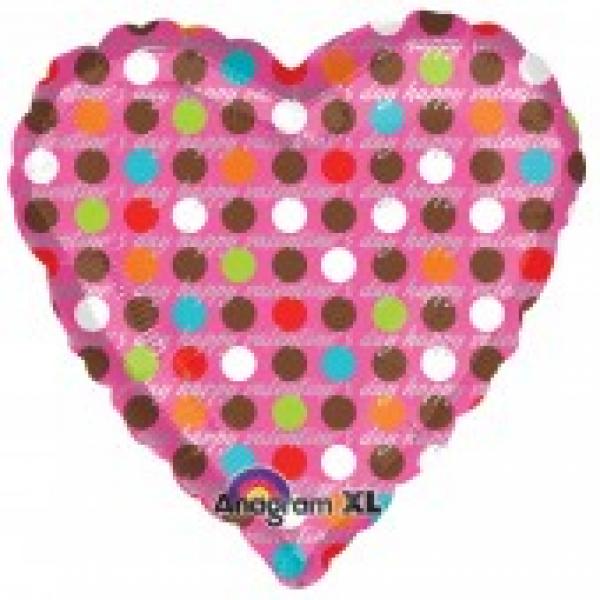 Μπαλόνι Φοιλ 18 Καρδια Valentines Polka Dots