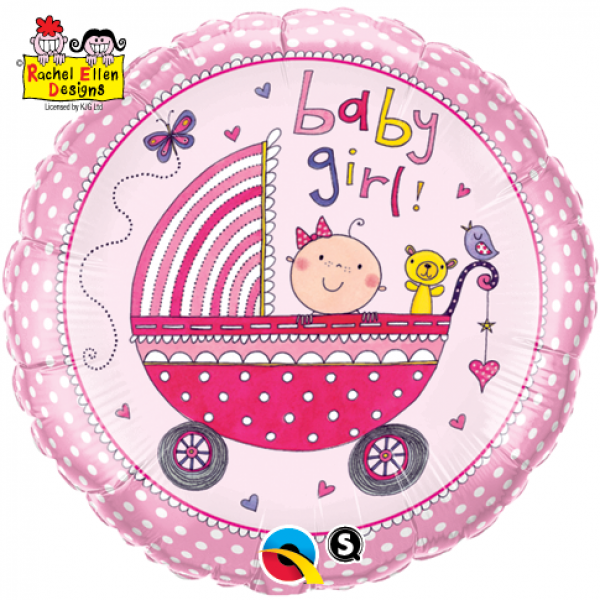 Foil 18 Στρογγυλό Baby Girl Stroller Rachel Ellen