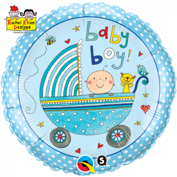 Foil 18 Στρογγυλό Baby Boy Stroller Rachel Ellen