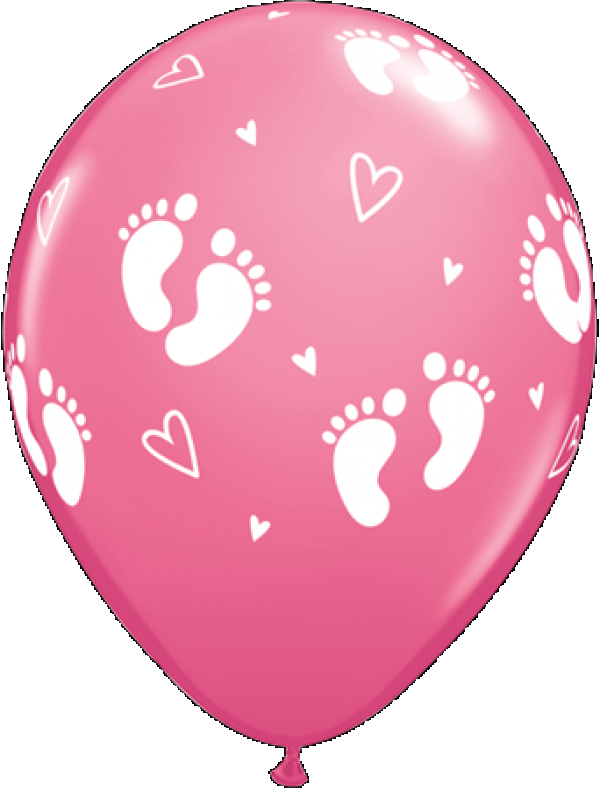 Μπαλόνια Λάτεξ 11 Baby Footprints Rose / 25τεμ