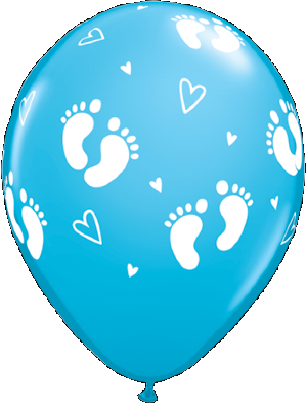 Μπαλόνια Λάτεξ 11 Baby Footprints Robins Egg Blue /25 τεμ