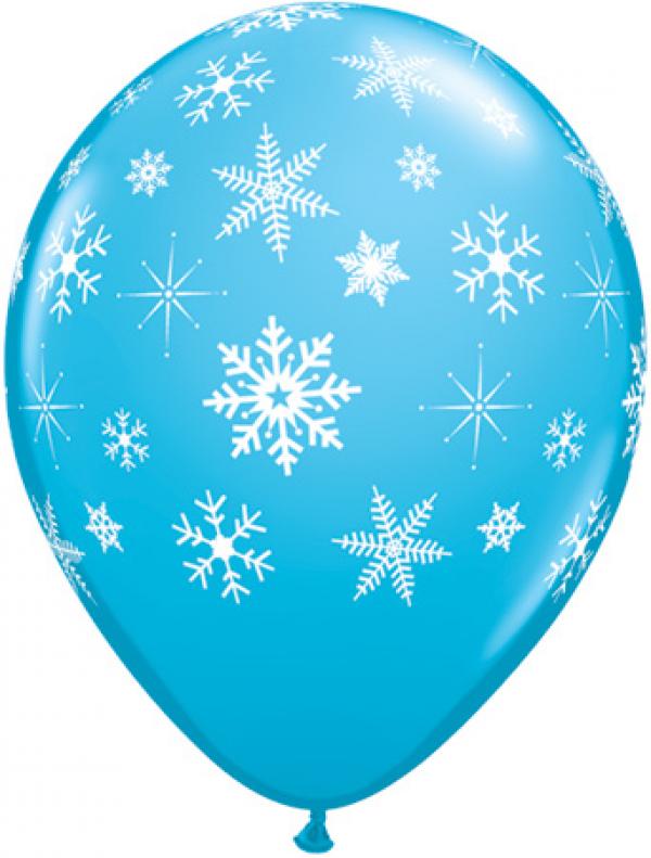 Μπαλόνια Λάτεξ 11 Snowflakes & Sparkles Robins Egg Blue /25 τεμ - Χιονονιφάδες