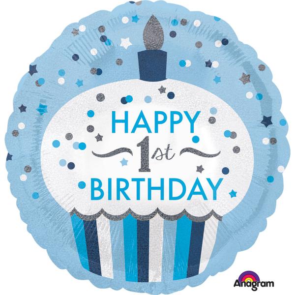 Μπαλόνι Φοιλ 18 Στρογγυλό 1st Birthday Cupcake Boy