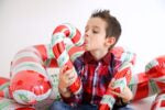 14" Mini Shape Μπαλόνι κόκκινο Candy Cane