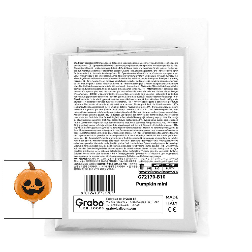 14″ Mini Shape Μπαλόνι - Κολοκύθα Halloween