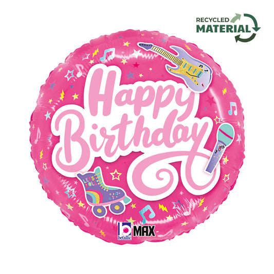 14" Μπαλόνι ροζ "Happy birthday"
