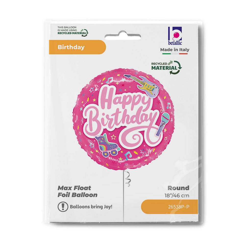 14" Μπαλόνι ροζ "Happy birthday"