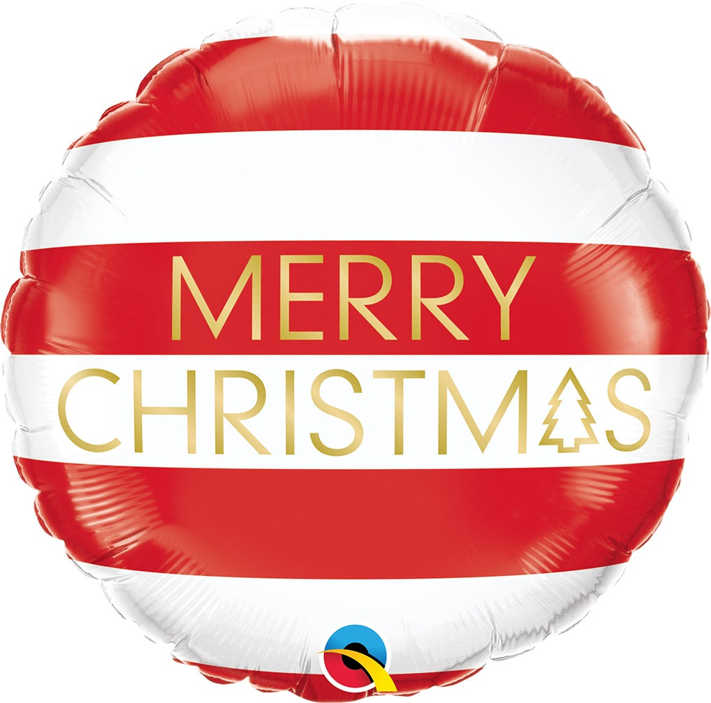 Μπαλόνι Φοιλ 18 Merry Christmas Red & White Stripes / 46εκ