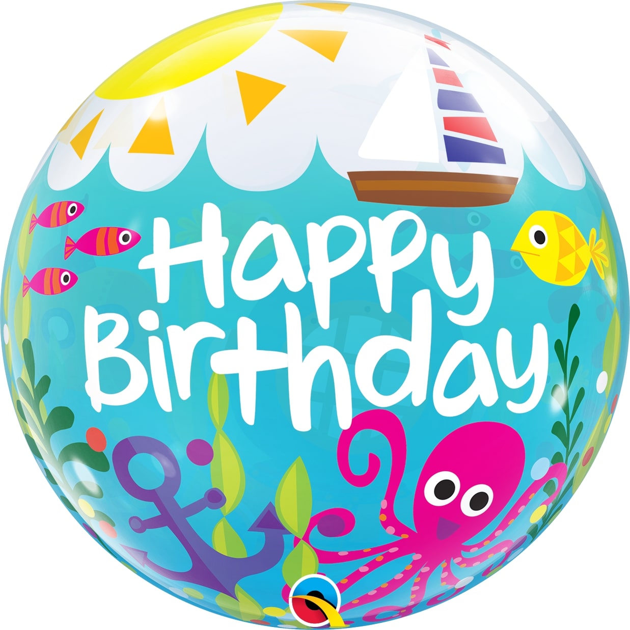 Bubble μονό 22'' Birthday Maritime Fun / 56 εκ