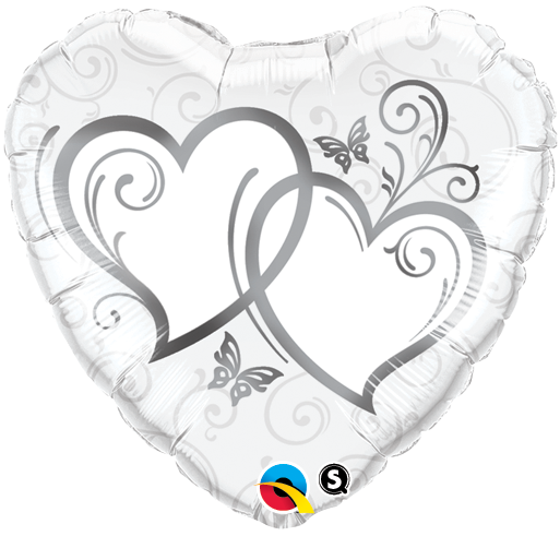 Μπαλόνι Φοιλ 18 Silver Entwined Hearts