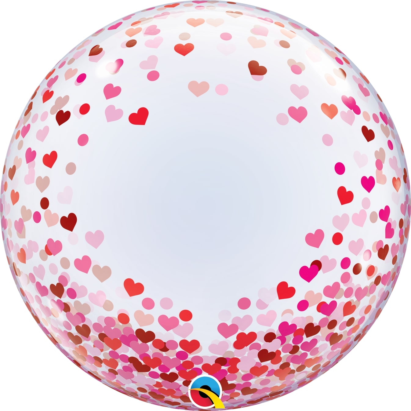Deco Bubble 24 Red & Pink Confetti Hearts