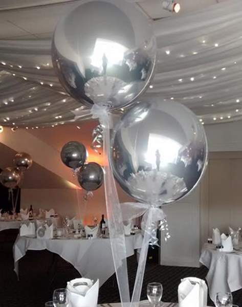 16" Μπαλόνι ασημί τρισδιάστατη σφαίρα ORBZ