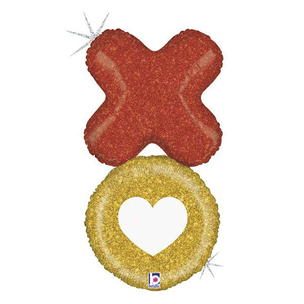 17'' Μπαλόνι αγάπης XO με γκλίτερ