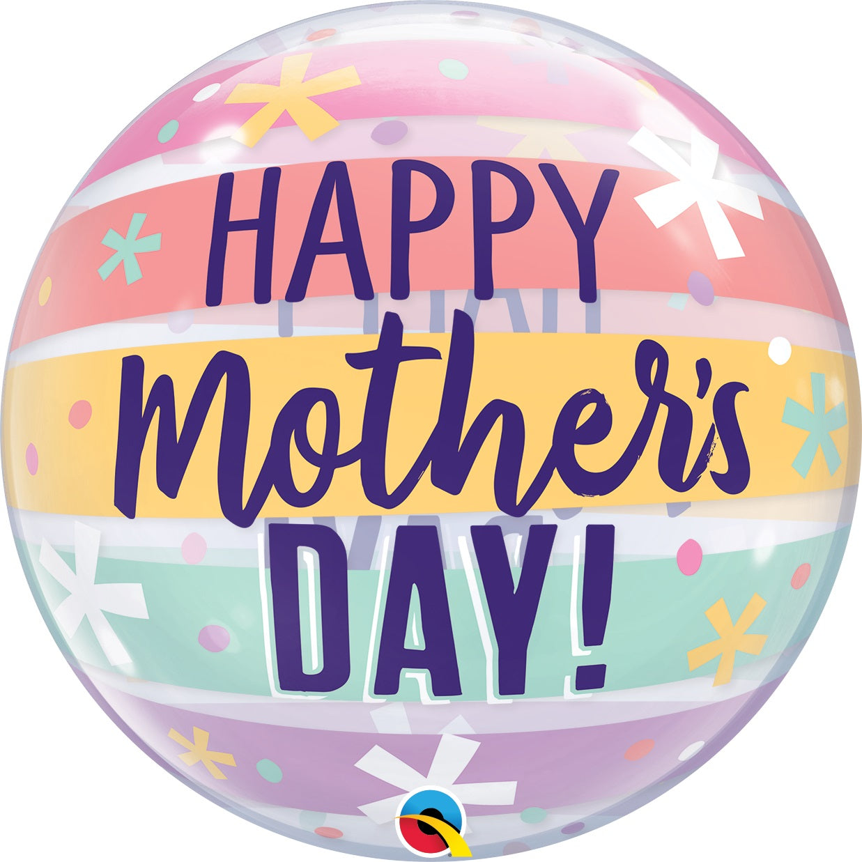 Bubble μονό Happy Mother's Day Pastel Stripes / 56εκ