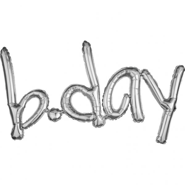Μπαλόνι Γράμματα B-DAY Ασημί