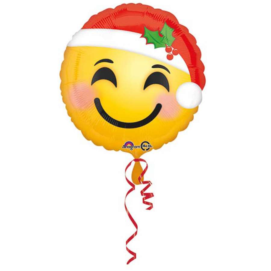 17" Μπαλόνι emoji Άγιος Βασίλης με Σκουφάκι