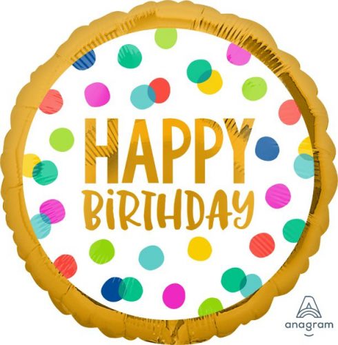 17" Μπαλόνι Happy Birthday Πουά