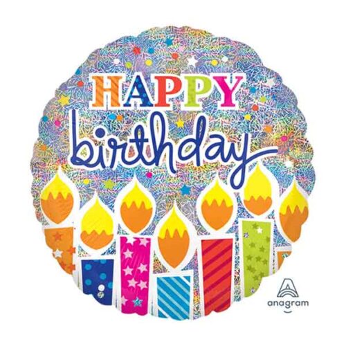 17" Μπαλόνι Κεράκια "Happy Birthday"